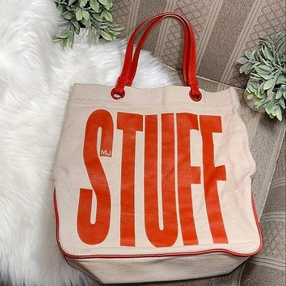 Marc Jacobs Beige and Red Tote Bag